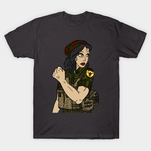 kurdistan, YPG women. kurdish power. T-Shirt by JJadx